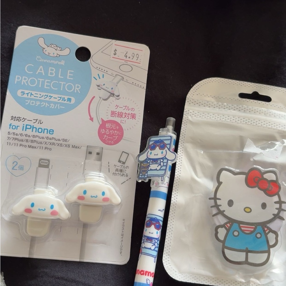 Sanrio White Cable Protectors for Cell Phones